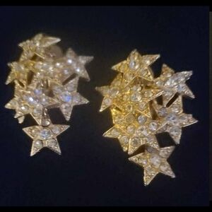Gold Star Cluster Earrings